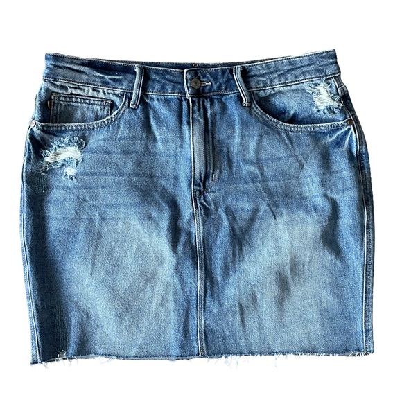 Judy Blue Distressed Denim Mini Skirt Women’s 1XL - Picture 1 of 8